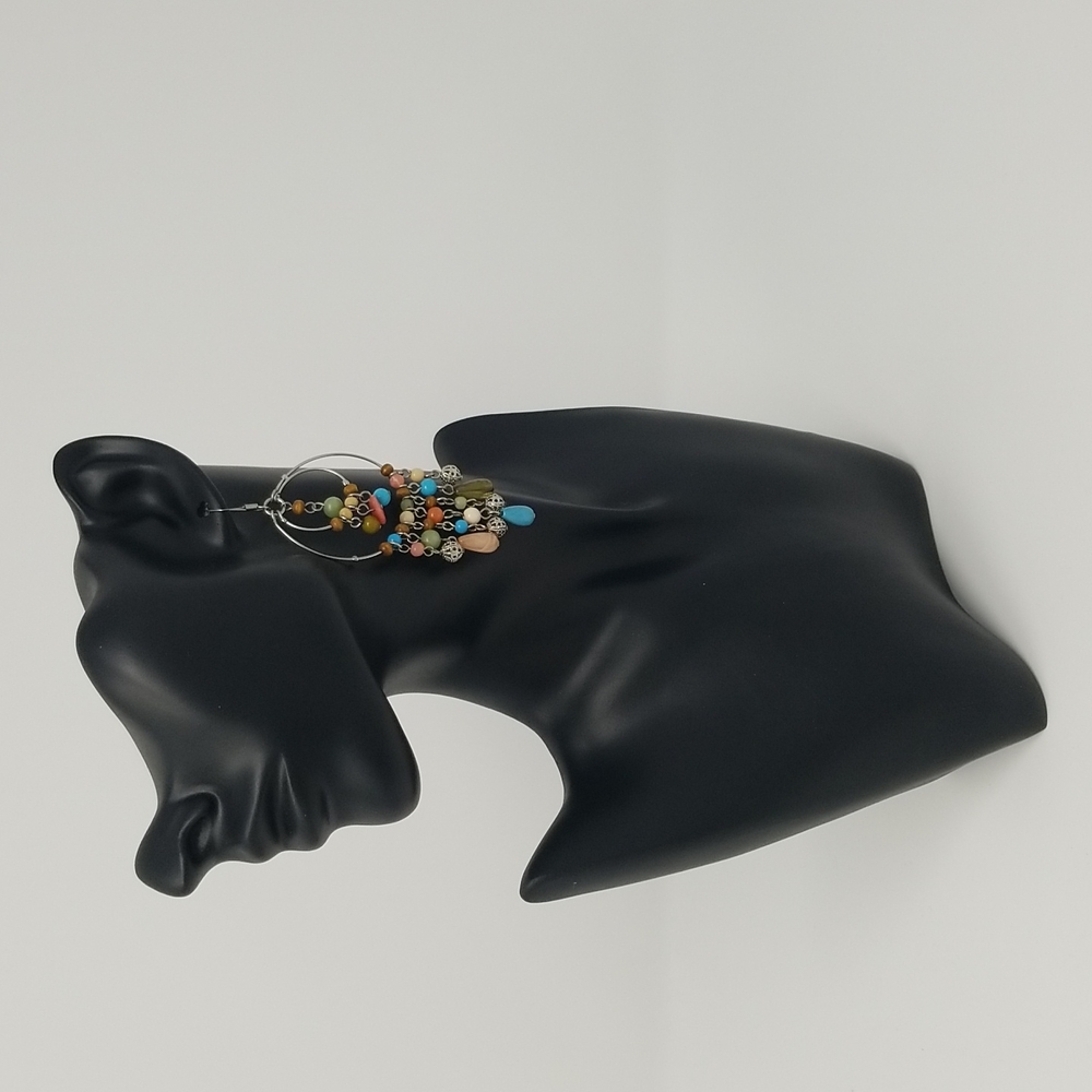 Large boho beaded earrings